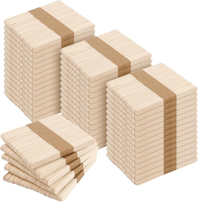 3000 Pieces Wood Craft Sticks, 4.5 Inch, Natural Color, Ice Cream Wooden Sticks by Unknown