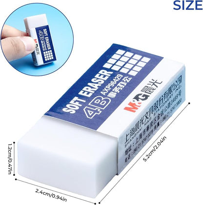 M&G 30 Pack Large Erasers Pencil Erasers, 4B White Rubber Eraser Rectangular - Image 2