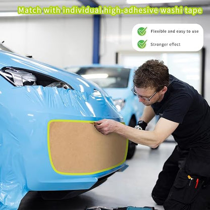 6 Rolls Pre-Taped Paint Masking Paper and 3 Masking Tape, 50 Feet/ Roll - Image 5
