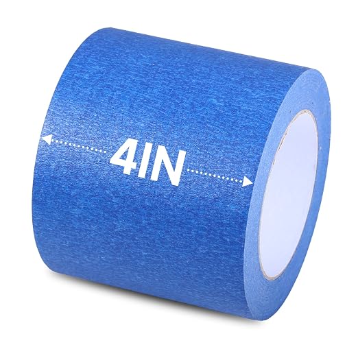 Wide Blue Painters Tape, 4 Inch x 55 Yards, Wide Masking Tape by Pueatte