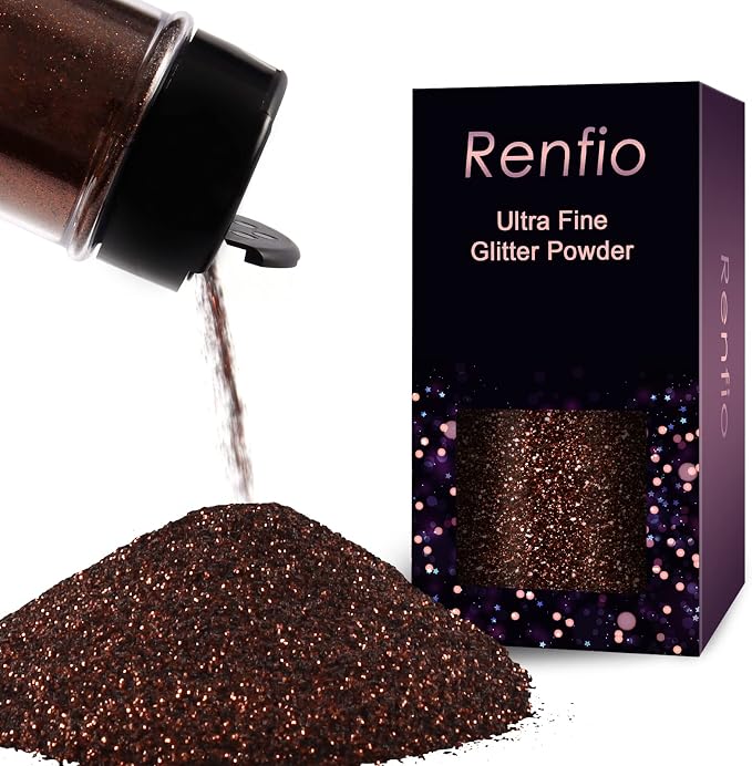 Renfio Ultra Fine Glitter Powder Metallic Resin Glitter 2.11 Oz PET Flakes by Renfio