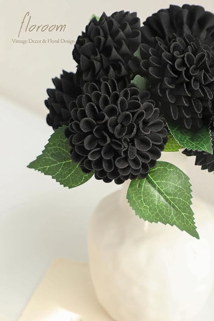 Floroom Artificial Dahlia Flowers 25pcs Real Looking Black Foam Fake Roses - Image 4