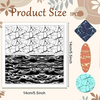 CHGCRAFT Natural Texture Polymer Clay Texture Sheets Cracks Water Pattern - Image 2