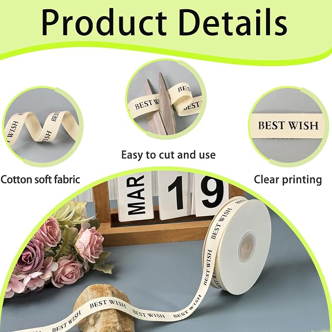 Cotton Herringbone Ribbon - Image 3