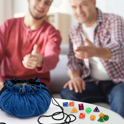 SIQUK Large Dice Bag with Pockets Big Capacity Dice Bag Drawstring Dice Pouch - Image 7