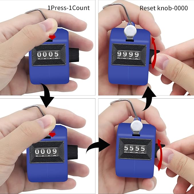 12 Pcs Hand Tally Counter 4-Digit Lap Counter Clicker, Manual Mechanical - Image 6
