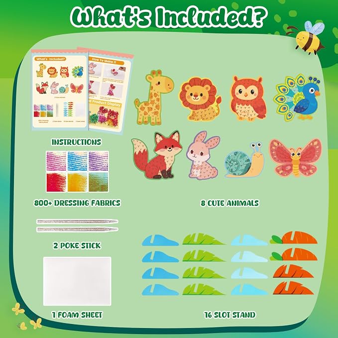 3 otters Poke in Art Kits, Kids Art Set Animal DIY Crafts Toys - Image 7