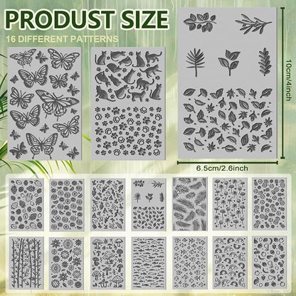 CHGCRAFT 16 Sheets 16 Styles Animals Dandelions Polymer Clay Texture Mat - Image 2
