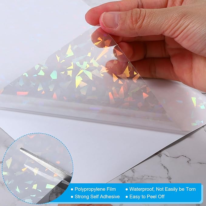 PATIKIL 11.7x8.3" Holographic Sticker Paper, 10Sheets A4 Polypropylene - Image 3
