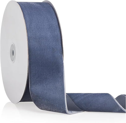 2" X 20 Yards Dusty Blue Velvet Ribbon by Bomybaw