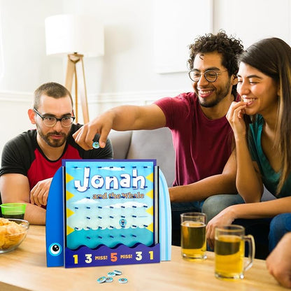 8 Pcs Jonah and The Whale Halloween Disk Drop Game Wood Tabletop Religious Disc - Image 4