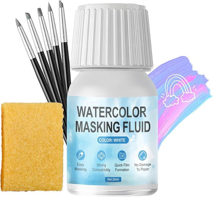 WANJAO Masking Fluid for Watercolor Painting, Liquid Masking Tape by Unknown
