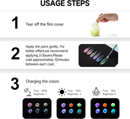 HIMI Glow in The Dark Jelly Gouache Paint Set, 6 Colors 23ml, Jelly Cup Design - Image 4