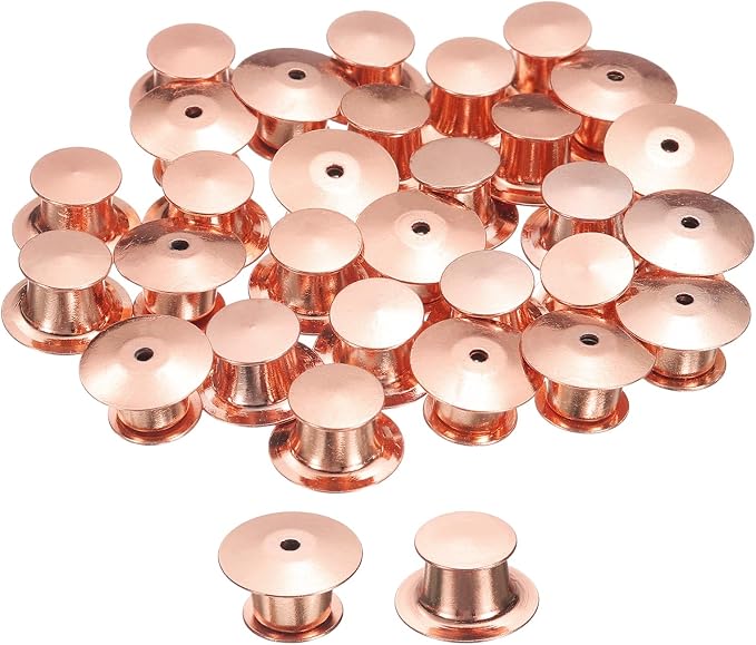 uxcell 30Pcs Metal Locking Pin Backs, Pin Keepers Locking Clasp Flat Head Clamp by uxcell