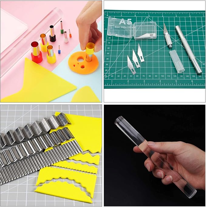 Yayatty Polymer Clay Tools, Acrylic Clay Roller, Acrylic Sheet, Rotary Cutting - Image 4