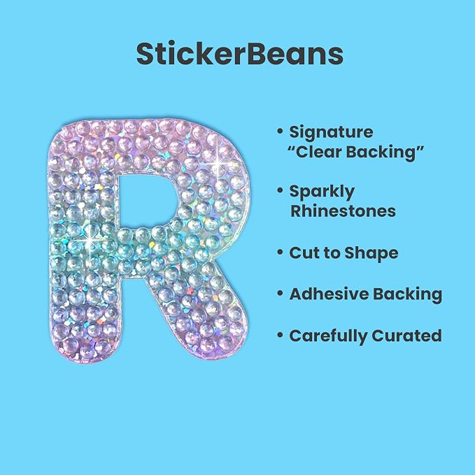 StickerBeans® Rhinestone Alphabet Letter Sticker R - Image 2