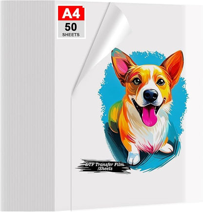 ZEHRAI 50 Sheets DTF Transfer Film 8.5" x 11" Double Sided Matte, Direct to by ZEHRAI