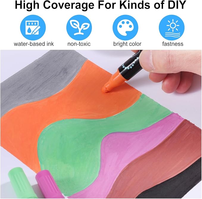 100 Colors Waterproof Dual Tip Acrylic Paint Pens, Dot & Fine Tip Premium - Image 3