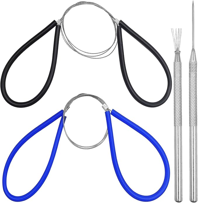 2 Pcs Clay Cutter Wires + 1 Clay Ceramic Needle + 1 Feather Wire Texture Detail by CKANDAY