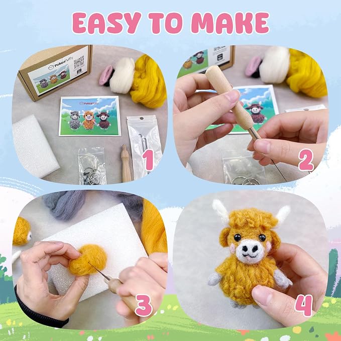 Needle Felting Kit, Animal Doll Making Set - Image 3