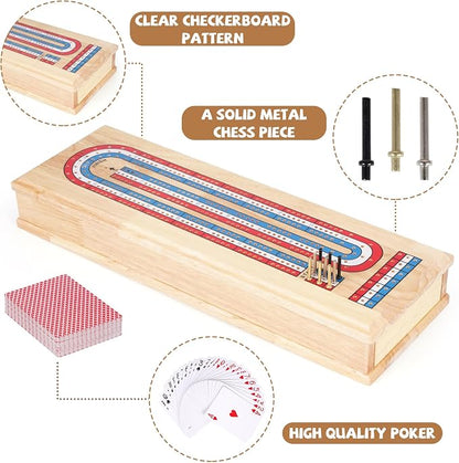 Wooden Cribbage Board Game Set - Image 3