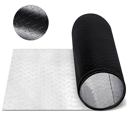 24"x 96" x 0.06" 1060 Black Aluminum Diamond Plate Metal Aluminum Cross Pattern by Yaocom