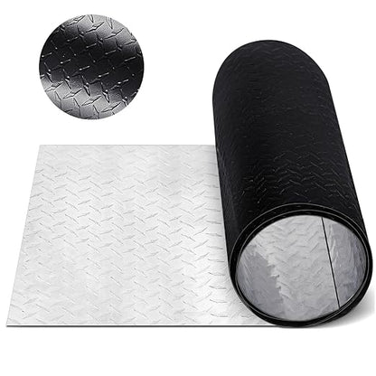 24"x 96" x 0.06" 1060 Black Aluminum Diamond Plate Metal Aluminum Cross Pattern by Yaocom