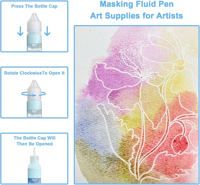 Masking Fluid for Watercolor Painting, 30ml Watercolor Masking Fluid - Image 3
