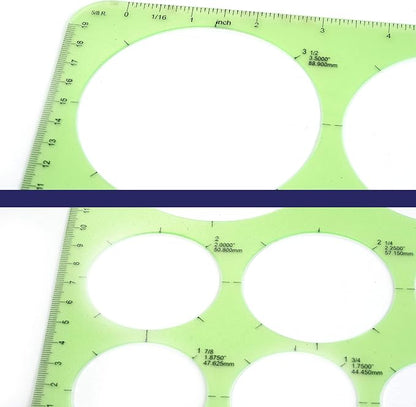 Pacific Arc Template: Large Circle Master, 11 Circles, 1.5" to 3.5" 8.5" x 11" - Image 4