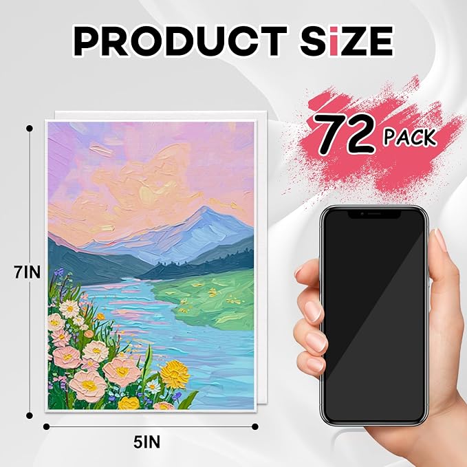 ESRICH Small Canvases for Painting, 5x7 Canvas for Painting 72 Pack, Mini - Image 2