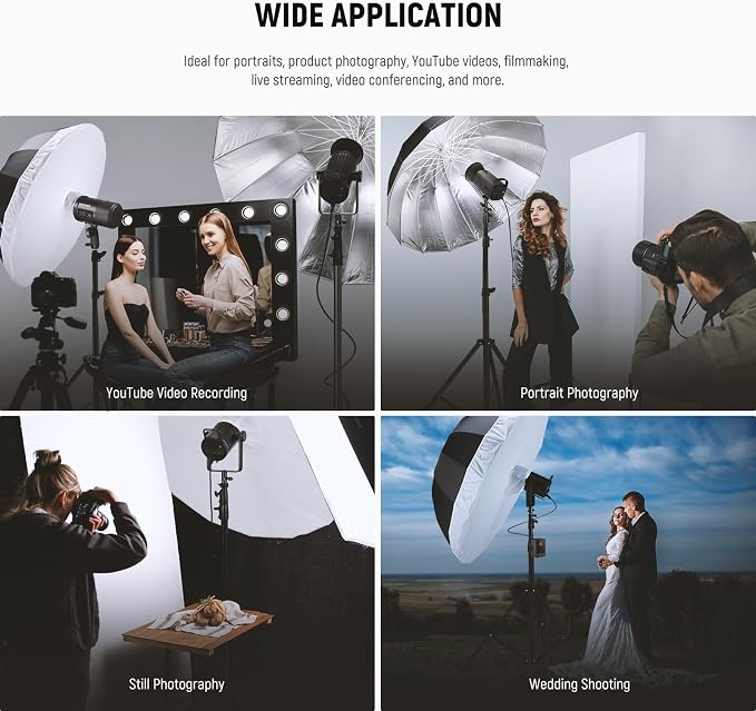 NEEWER 65"/165cm Parabolic Reflective Umbrella Photography - Image 8