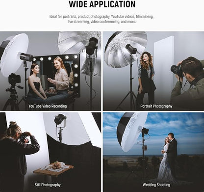 NEEWER 65"/165cm Parabolic Reflective Umbrella Photography - Image 8