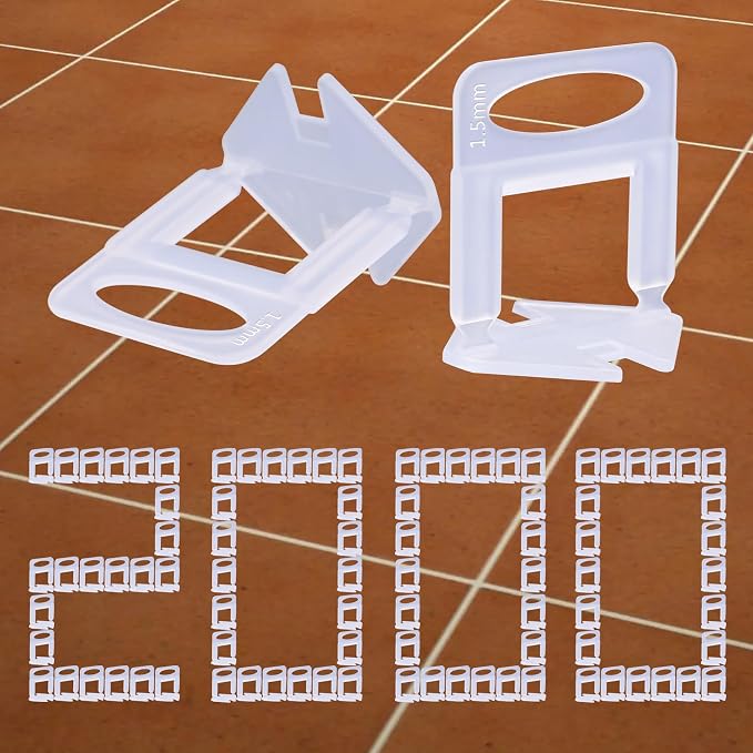 2000 PCS Tile Leveling System Clips 1/16'' 2000-Piece Tiles Leveler Spacers Tool by Tanzfrosch