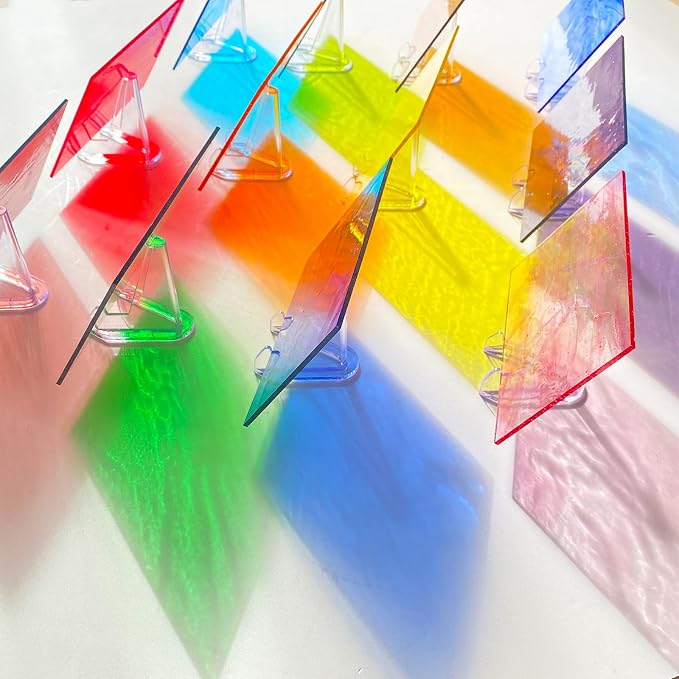 24 Sheets Rainbow Transparent Stained Glass Sheet Value Pack, 6 X 4 inches - Image 3