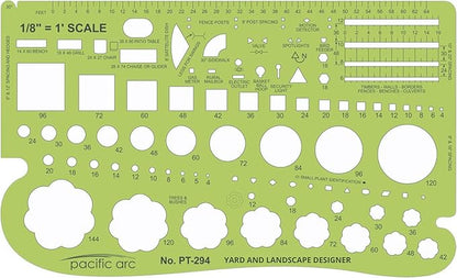 Pacific Arc, Landscape Template, 1/8 inch Scale, Drawing aid Stencil by PacificArc