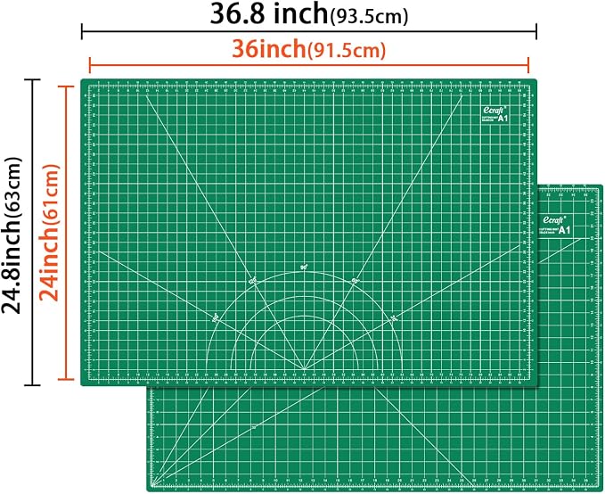 Ecraft 2-Pack 24"x36" Self-Healing Sewing Mat: Large Double-Sided Green 5-Ply - Image 2