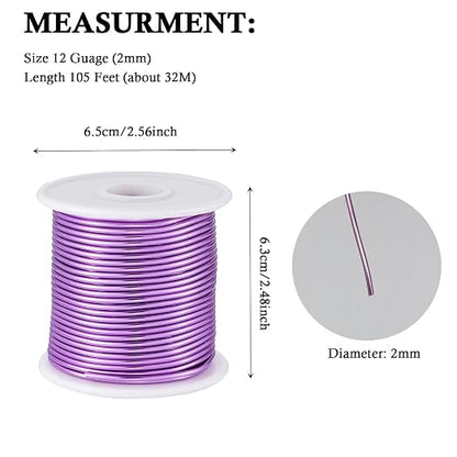 12 Gauge Light Purple Aluminum Craft Wire - Image 3