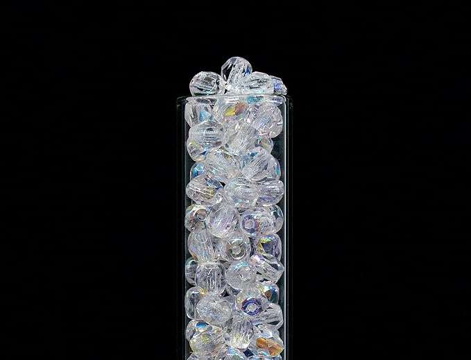 100 pcs of Faceted Fire Polished Pressed Czech Glass Beads 4mm, Crystal AB - Image 4