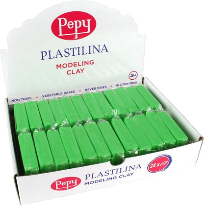 Pepy Plastilina Reusable and Non-Drying Modeling Clay; Set of 24 Bars, 1.4 by Pepy