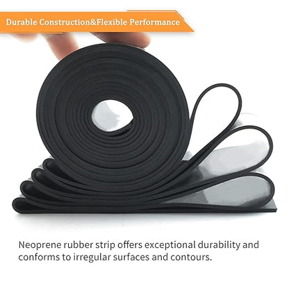 DOBTIM Neoprene Rubber Strips 1/8" Thick X 2" Wide X 110" Long, Solid Rubber - Image 4