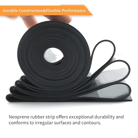 DOBTIM Rubber Strips 1/2" Thick X 1" Wide X 10'Long, Solid Rubber Rolls Use - Image 3