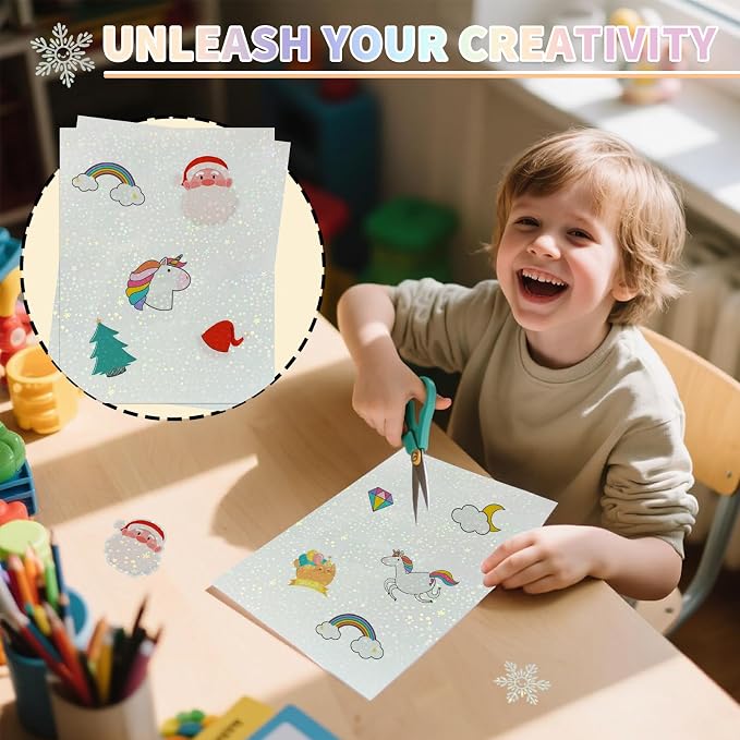 20 Sheets Holographic Sticker Paper, 8.5x11 Inch Clear Printable Vinyl Sticker - Image 6