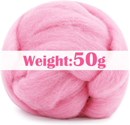 Mayboos Wool Roving Yarn, 1.76oz Colored Natural Wool Roving, Wool Felting - Image 2