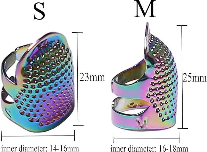 J.CARP 4Pcs Sewing Thimble, Metal Dazzle Color Sewing Thimble Finger Protector - Image 2