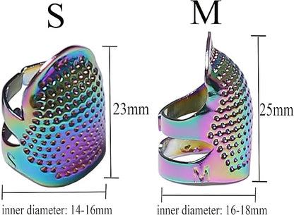 J.CARP 4Pcs Sewing Thimble, Metal Dazzle Color Sewing Thimble Finger Protector - Image 2