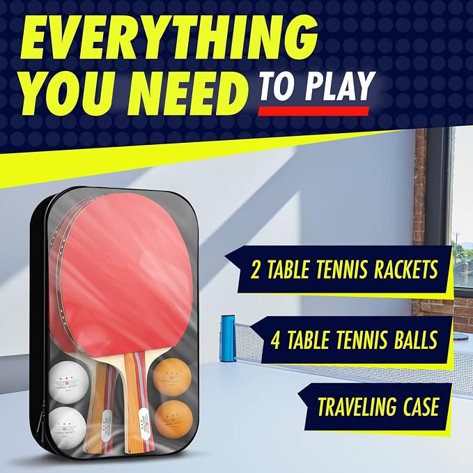 NIBIRU SPORT Professional Ping Pong Paddle Sets, 2 Paddle or 4 Paddle Table - Image 5