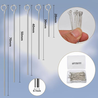 100pcs Silver Filled Eye Pins Non Tarnish Craft Earring Bracelet Jewelry Making - Image 2