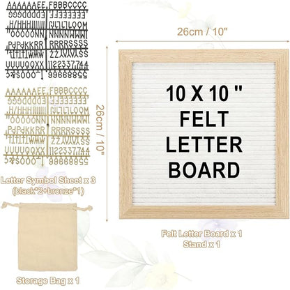 PATIKIL Felt Letter Board, 10x10Inches White Wooden Changeable Message Board - Image 2