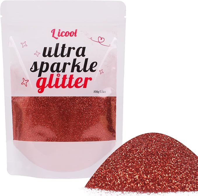 Holographic Fine Glitter, 100g/3.5oz Extra Fine Glitters Powder Packs by LICOOL+GLITTER