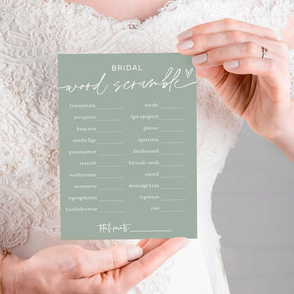Bridal Shower Games Cards, Bridal Word Scramble, 25 Game Cards - Image 5